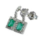 Emerald and Diamond Earrings - 18kt White Gold