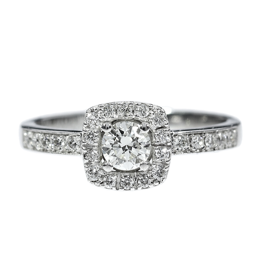GIA Diamond Engagement Ring - 18kt White Gold