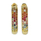Rainbow sapphire and Diamond Earrings - 18kt Yellow Gold