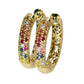 Rainbow sapphire and Diamond Earrings - 18kt Yellow Gold