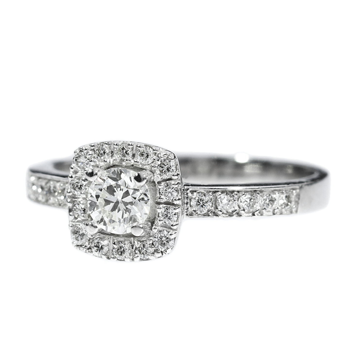 GIA Diamond Engagement Ring - 18kt White Gold