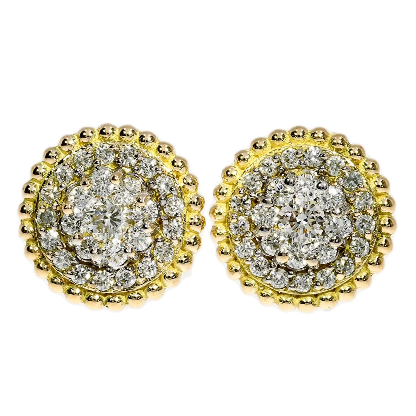 Diamond Earrings - 18kt Yellow Gold