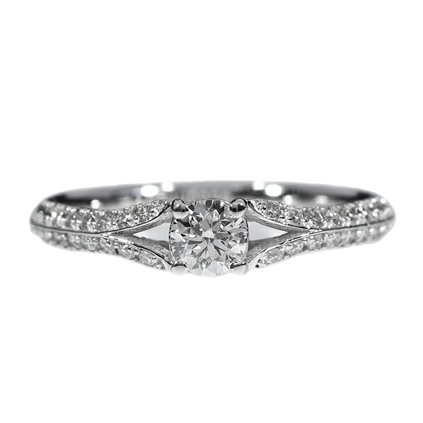 GIA Diamond Engagement Ring - 18kt White Gold