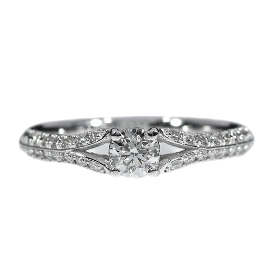 GIA Diamond Engagement Ring - 18kt White Gold