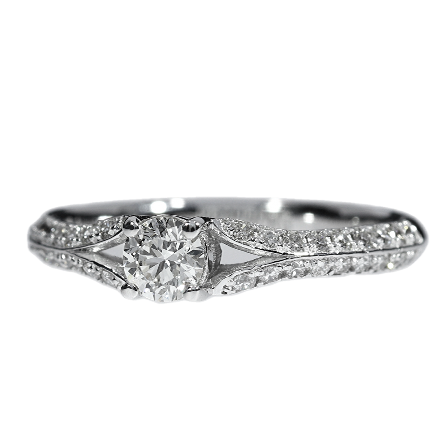 GIA Diamond Engagement Ring - 18kt White Gold