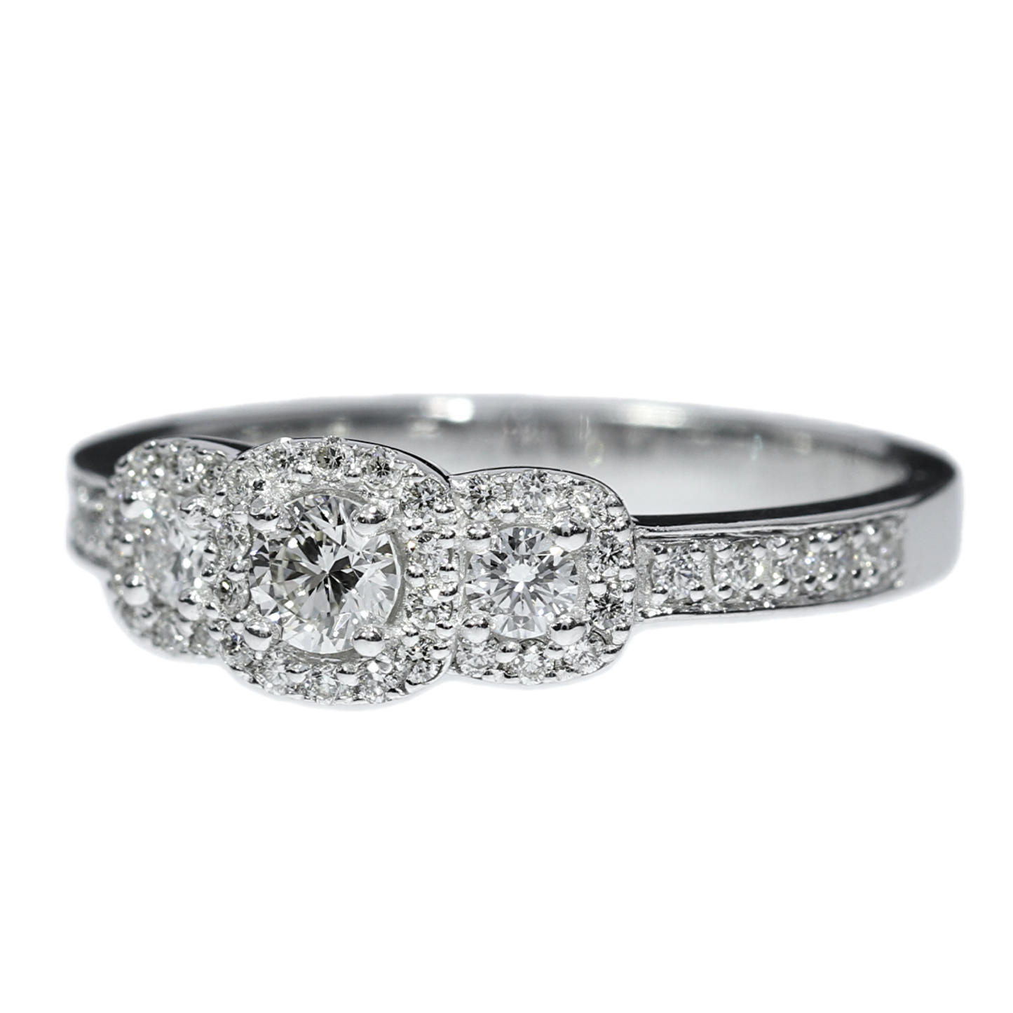Diamond Engagement Ring - 18kt White Gold