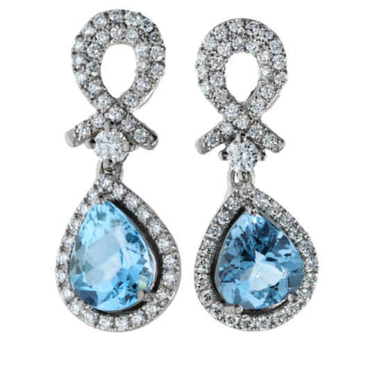 Aquamarine and Diamond - 18kt White Gold