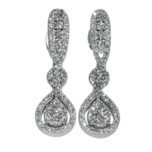 Diamond Earrings - 18kt White Gold