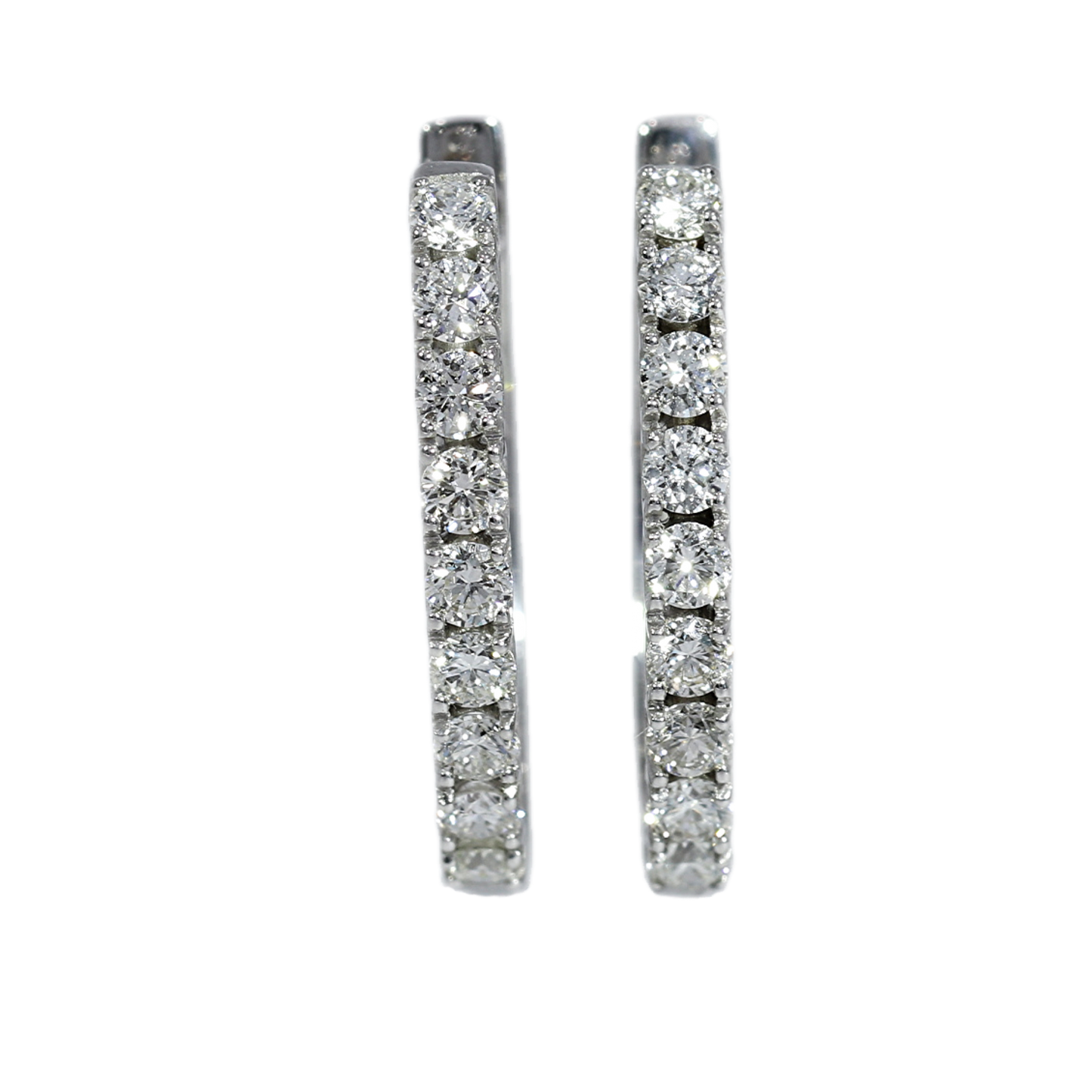 Hoop Diamond Earrings - 18kt White Gold
