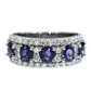 Elegant Sapphire and Diamond Ring - 18kt White Gold