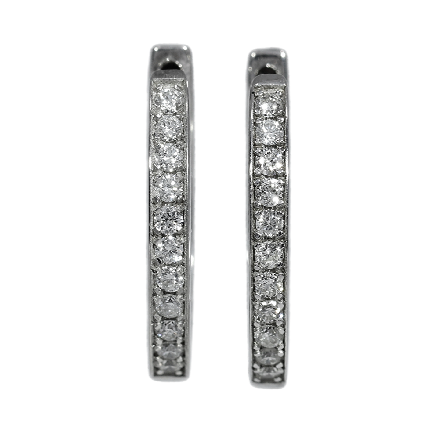 Hoop Diamond Earrings - 18kt White Gold
