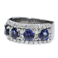 Elegant Sapphire and Diamond Ring - 18kt White Gold