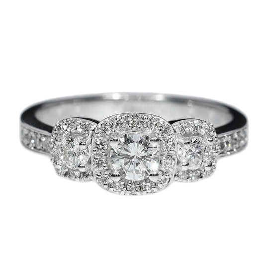 GIA Diamond Engagement Ring - 18kt White Gold