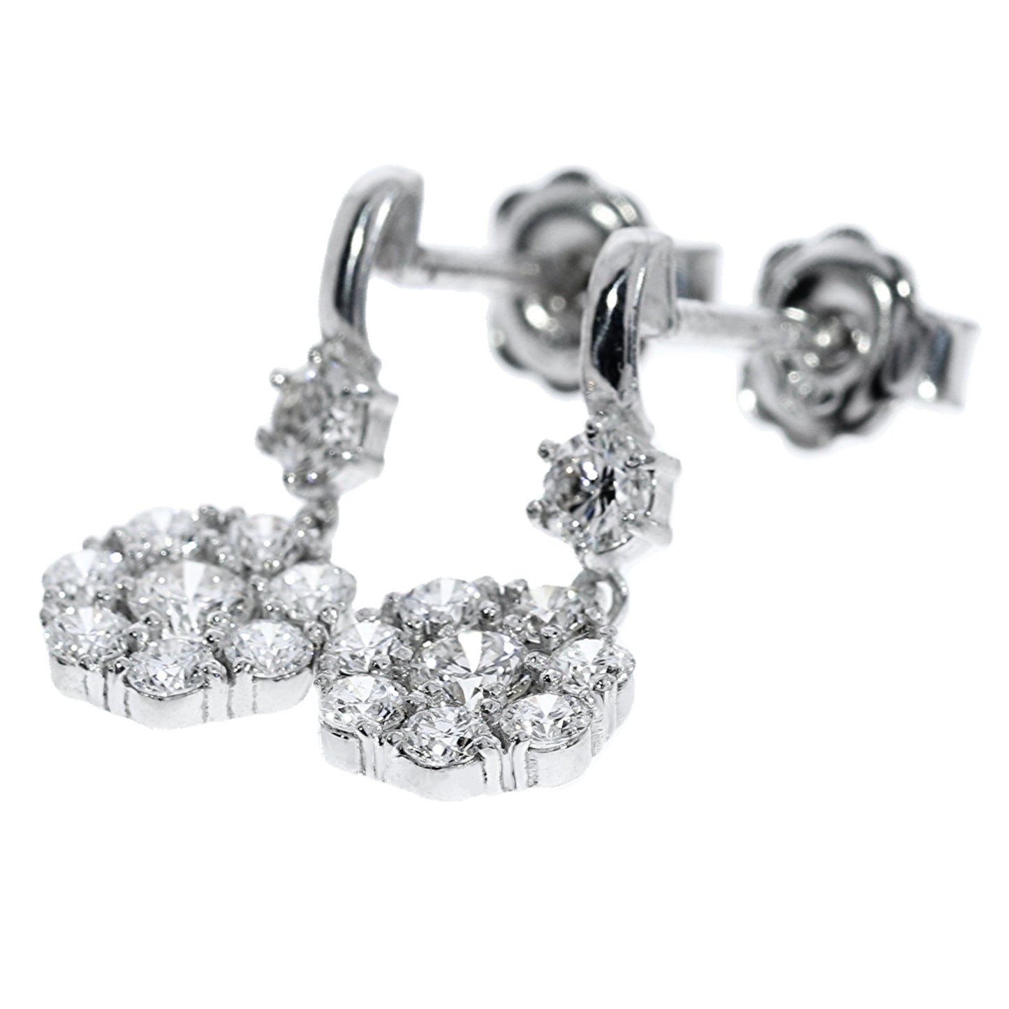 Diamond Earrings - 18kt White Gold