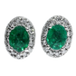 Emerald and Diamond Earrings - 18kt White Gold