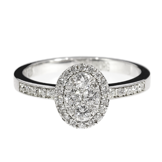 Diamond Engagement Ring - 18kt White Gold