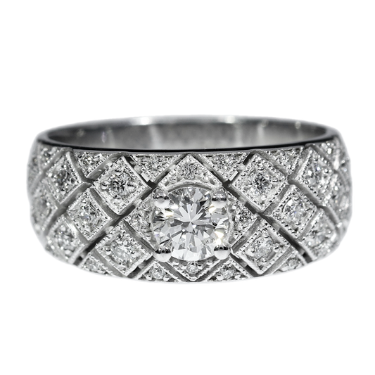 GIA Diamond Engagment Ring - 18kt White Gold