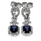 Sapphire and Diamond Earrings - 18kt White Gold