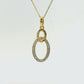 Natural Diamonds Ovals Pendant - 14kt Yellow Gold