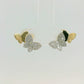 Natural Diamond Butterfly Earrings - 14kt Yellow Gold