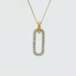 Natural Diamonds Paper Clip Pendant - 14kt Yellow Gold