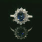 Elegant Sapphire and Diamond Ring - 18kt White Gold