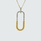 Natural Diamonds Paper Clip Pendant - 14kt Yellow Gold