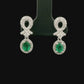 Emerald and Diamond Earrings - 18kt White Gold