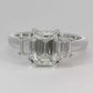 Emerald & Trapezoide GIA Diamond Ring - Platinum