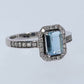 Aquamarine and Diamond Ring - 18kt White Gold