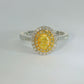 Fancy Yellow Natural Diamonds - 18kt White Gold