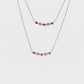 Natural Diamonds and Rubies Pendant - 14kt White Gold